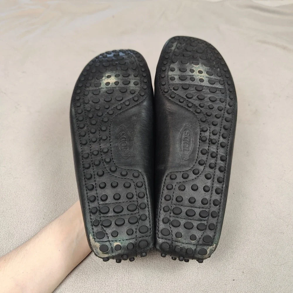Tod's Gommino Driving Shoes Mens 7.5 Black Leather Slip‎ On Loafers Shoes
